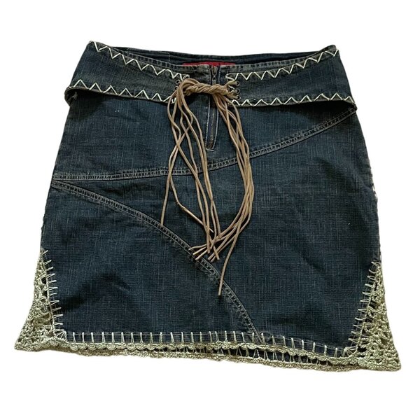 N/A Dresses & Skirts - Lovely Girl Denim Mini Skirt Women's Size 15/16 Blue Classic Bohemian Hippie